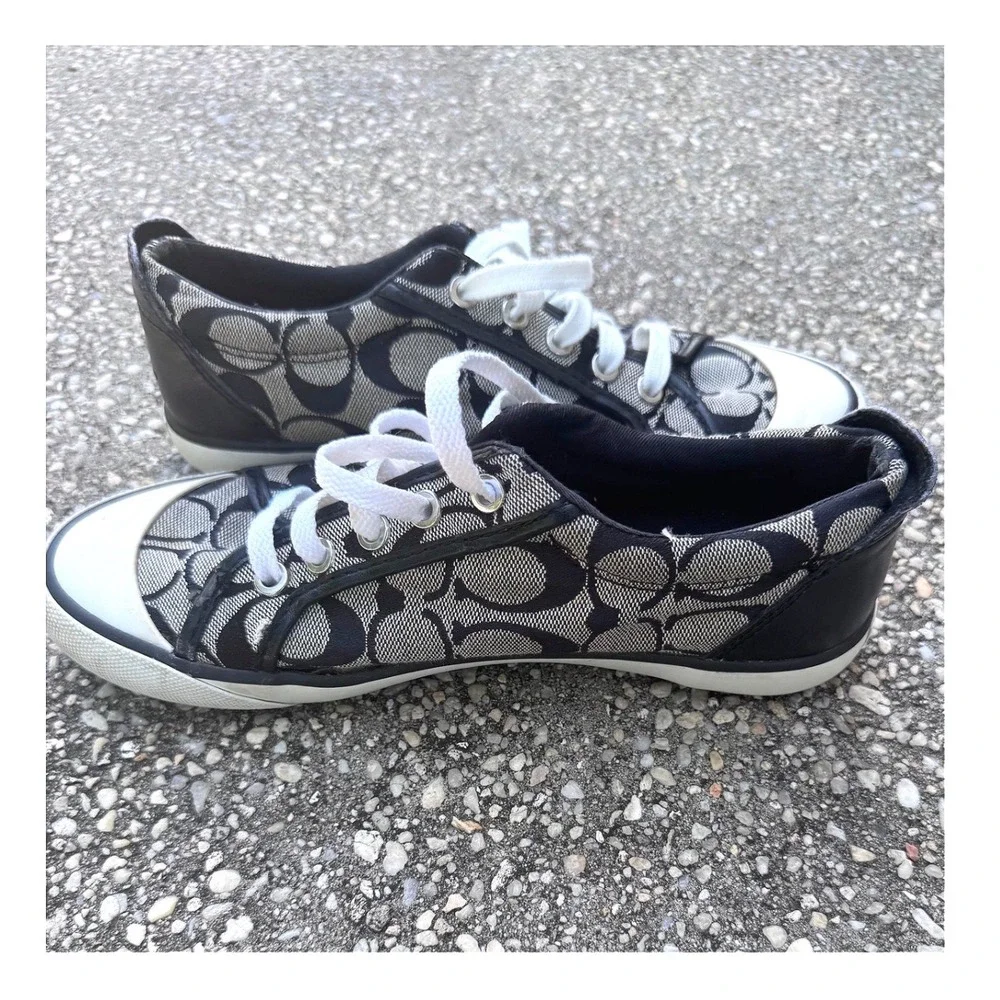 Y2K Coach Barrett Signature C Monogram Canvas Low Top Sneakers Size 7.5